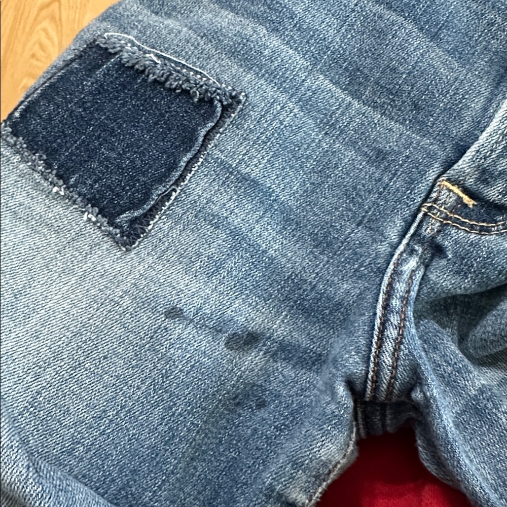 Abercrombie & Fitch Women's Blue Distressed Skinny Jeans with Patchwork size 27 - Picture 7 of 7